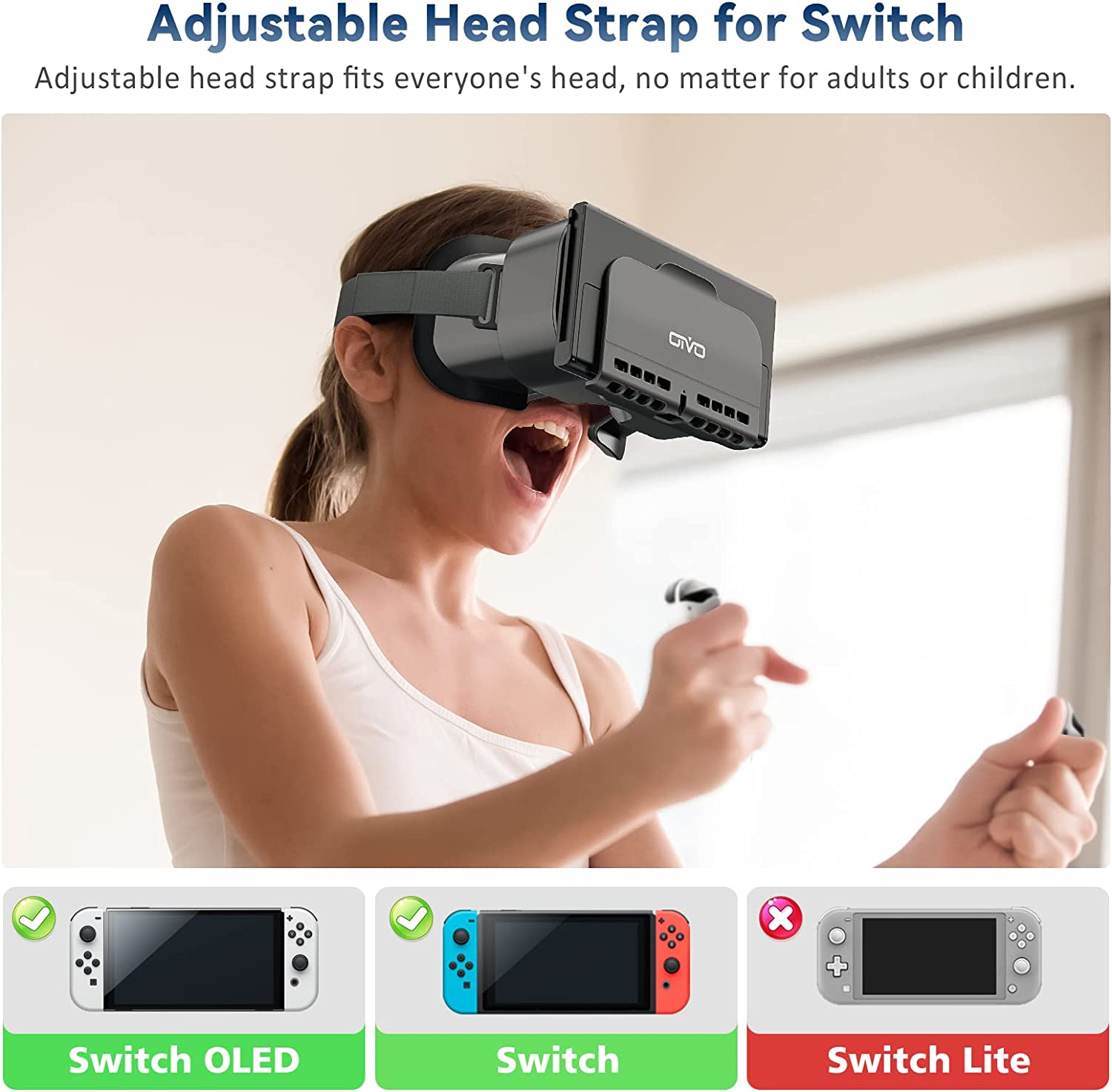 Casque Switch VR compatible avec Nintendo Switch et OLED, amélioré avec  objectifs HD réglables, lunettes de réalité virtuelle pour modèle original  Nintendo Switch et Switch OLED, kit Switch VR, lunettes Switch 3D 